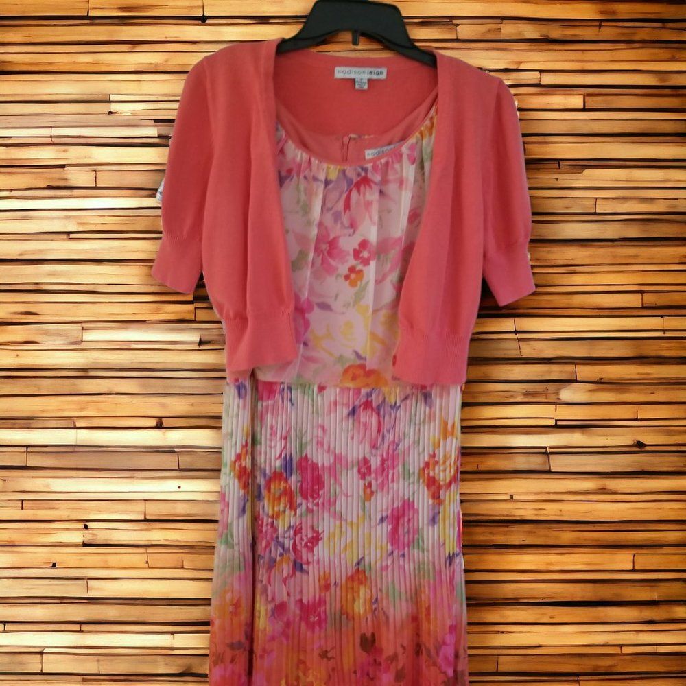 Madison Leigh Ladies Two-Piece Dress and Top Set - Orange, Size 12